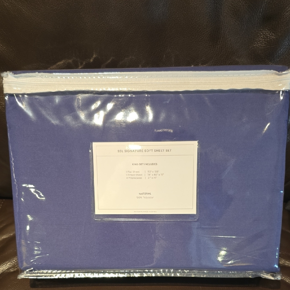Signature Blue King Sheet Set - Deep Blue